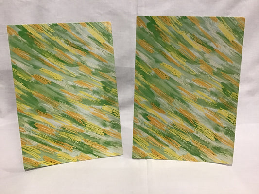 Wrapping Paper Sheets 2x Autumn Tones Greens/Golden/Yellow - 70cm x 50cm