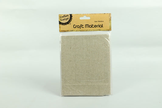 Craft Material - Light Brown Linen - 50cm x 40cm - One Piece