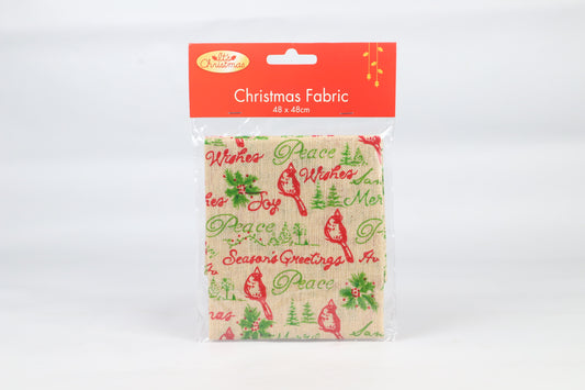 Christmas Fabric - Peace / Seasons Greetings - 48cm x 48cm - One Piece
