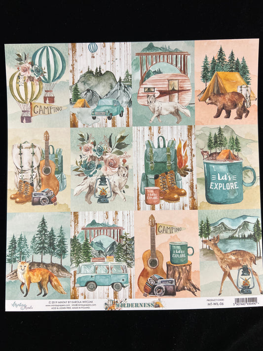 Wilderness - 1x Double sided sheet - 30.5 x 30.5cm