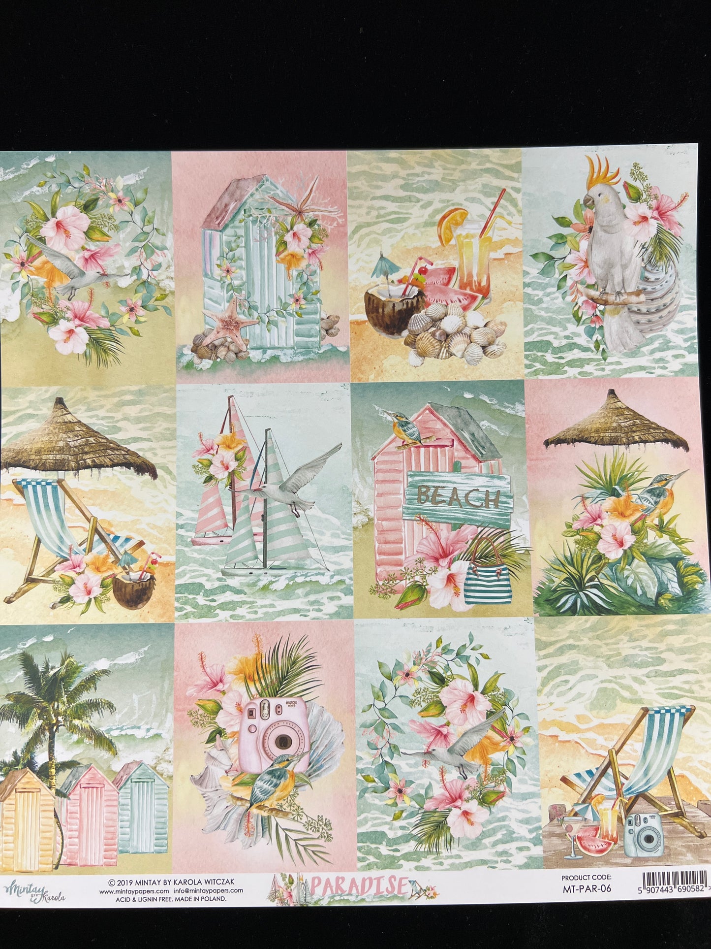 Paradise - 1x Double sided sheet - 30.5 x 30.5cm