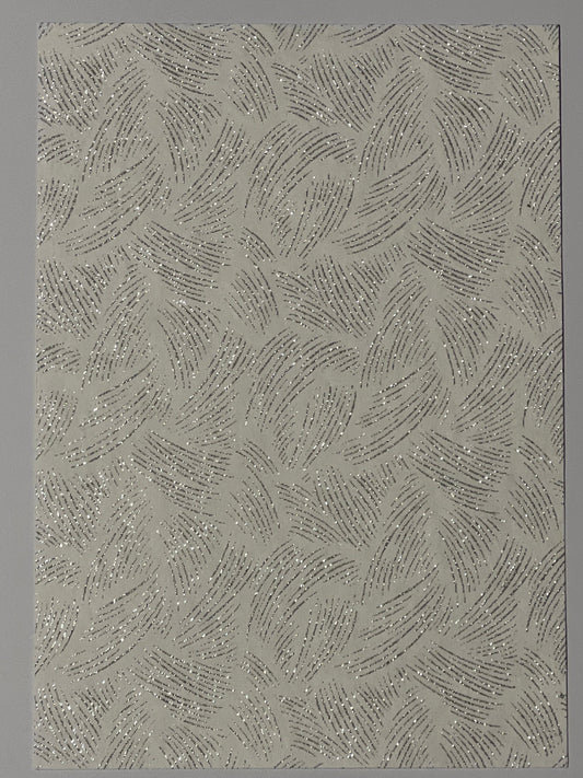 Specialty Paper 3 x  A4 Handmade White/Silver Glitter Weave Print Paper