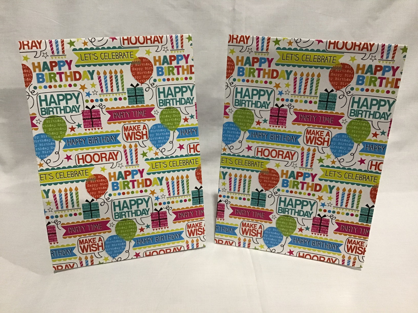 Wrapping Paper Sheets 2x Happy Birthday Wording - 70cm x 50cm