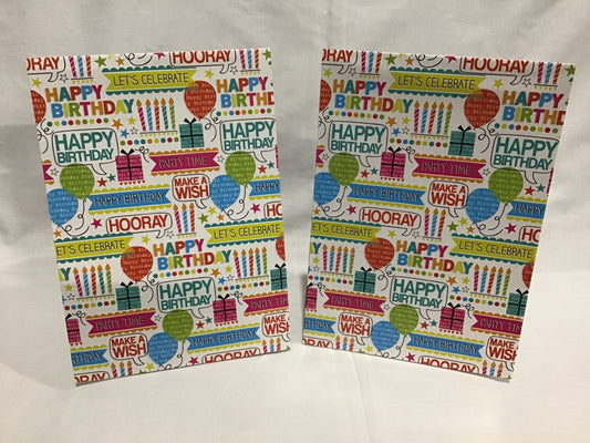 Wrapping Paper Sheets 2x Happy Birthday Wording - 70cm x 50cm
