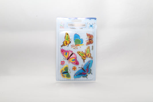 Butterfly Stickers - 3D - Assorted Colours -  9 pack