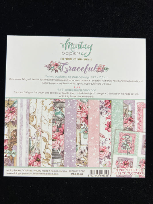 Graceful Paper Pad - 24x Double sided sheets - 15.2x15.2cm