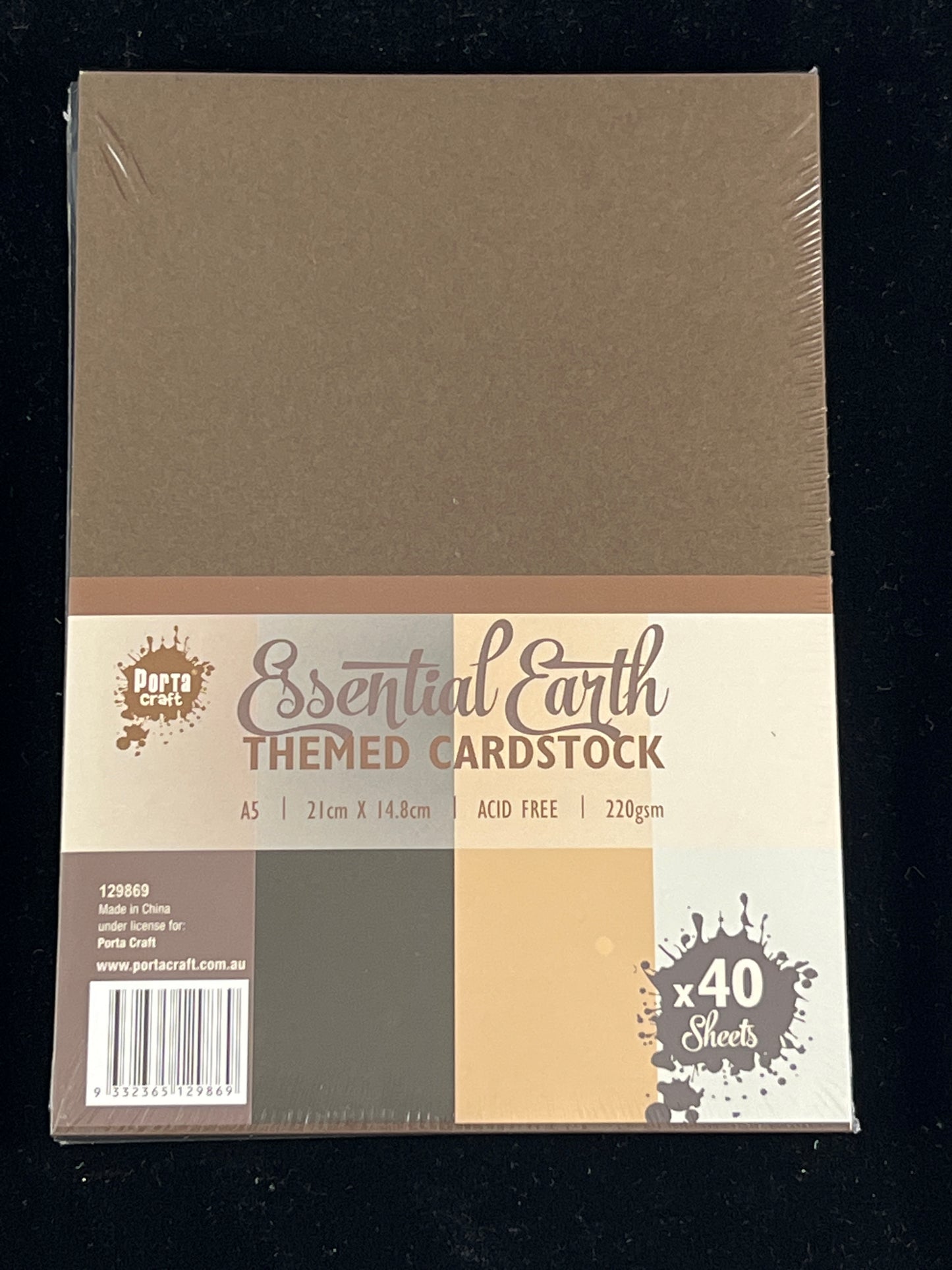 Porta Craft A5 Essential Earth Themed Cardstock 220gsm - 40 Sheets
