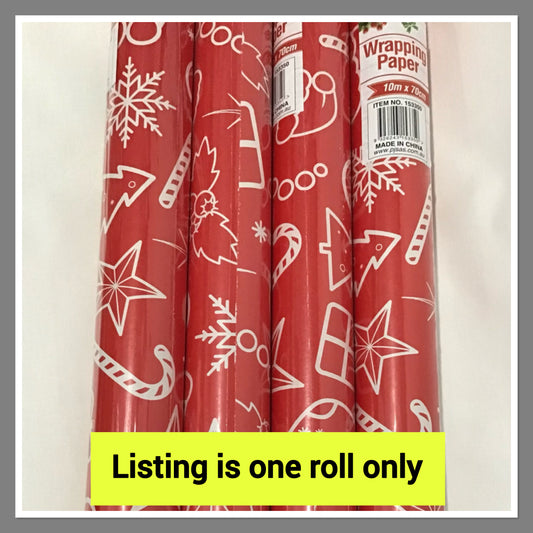 Christmas Wrap - One roll - Design #1 - 10m x 70cm