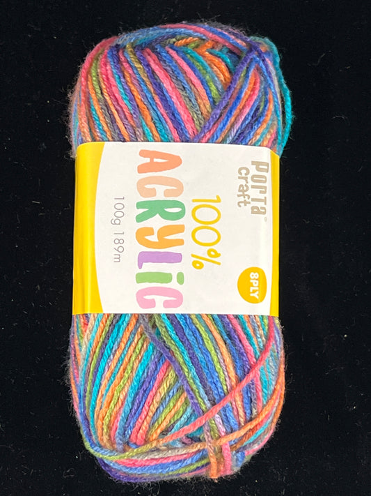 Knitting Yarn - 8 Ply - Rainbow Bobble - 100g - 189m - 100% Acrylic