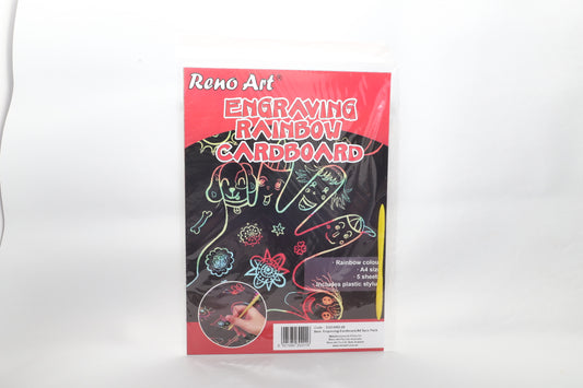 Reno Art A4 Engraving Rainbow Cardboard Set 5pc