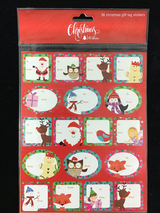 Christmas Gift Tag Stickers - 36 tags