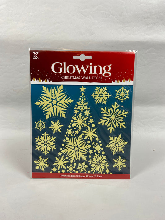 Glow in the dark - Christmas Wall Decal - Tree and Snowflakes