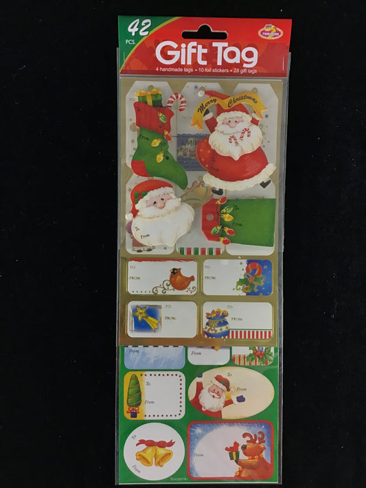 Christmas Gift Tag Stickers - 42 pieces