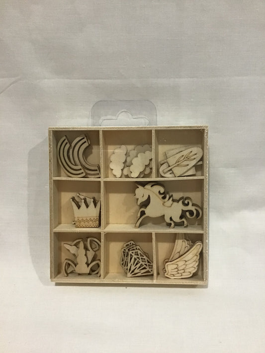 Wooden Mini Accent Cut-outs - Fantasy - 8 designs - 40 pc