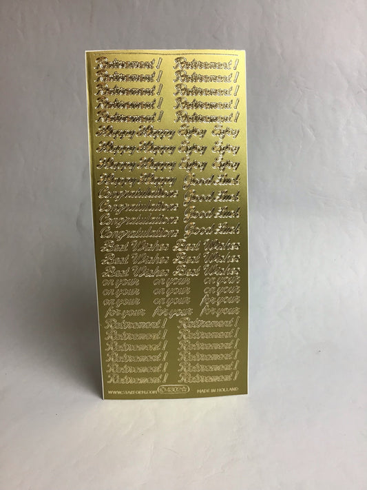 Special Occasion wording  - Gold - Craft Stickers 84 pk