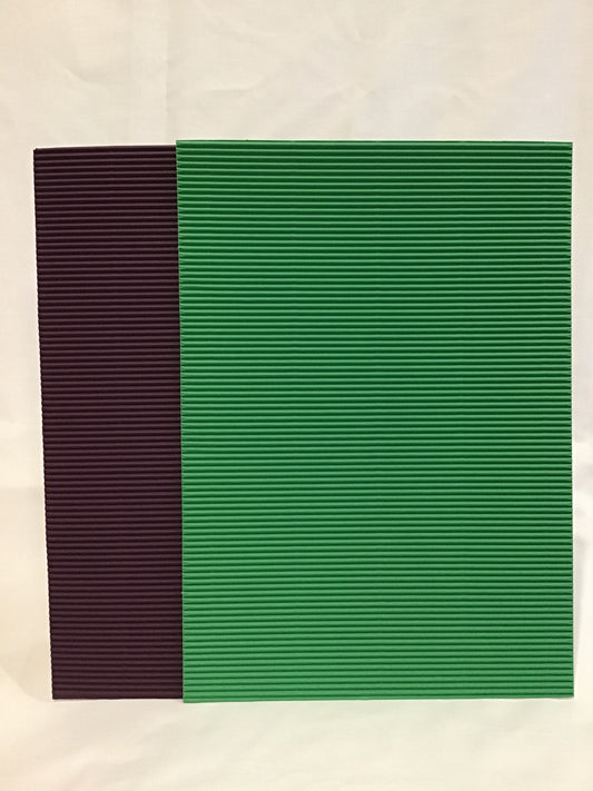 Corrugated A4 Card - Self Adhesive - Grape and Green - 2pk
