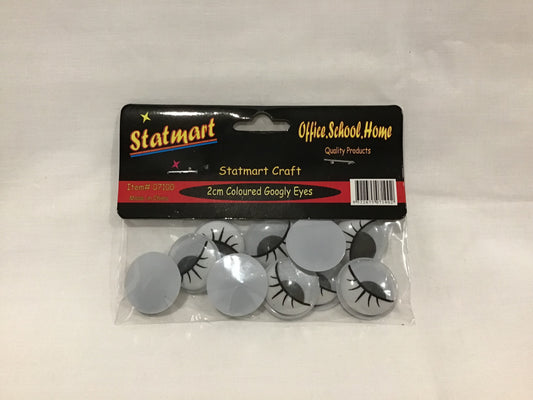 Googly Eyes - 2.5cm - 5 pairs - White