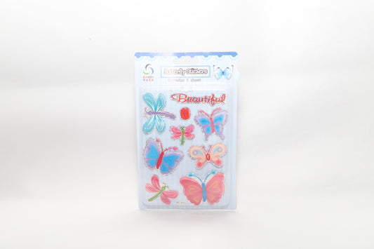 Butterfly and Dragonfly Stickers - 3D - Assorted Colours -  9 pack