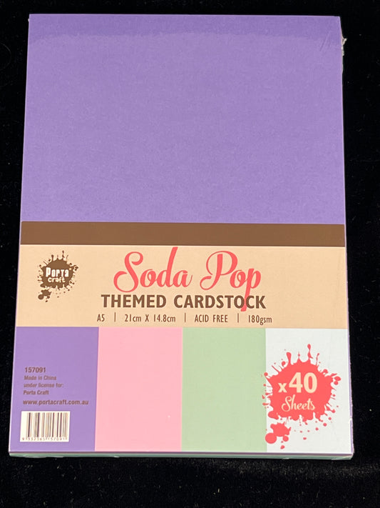 Porta Craft A5 Soda Pop Themed Cardstock 180gsm - 40 Sheets