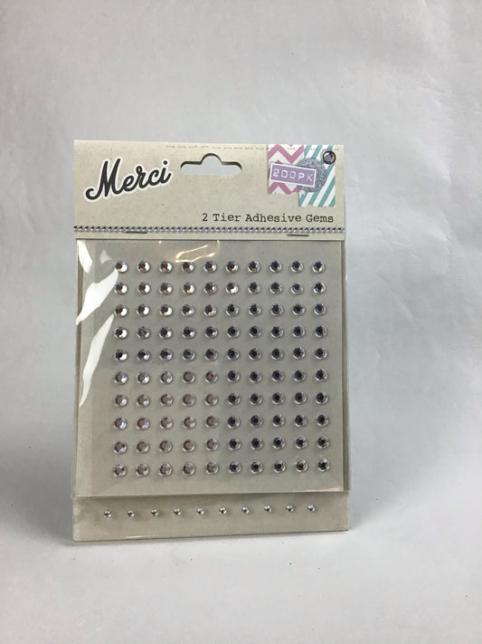 Merci 2 Tier Adhesive Gems 5mm & 3mm - 200 pack