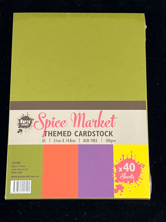Porta Craft A5 Spice Market Themed Cardstock 180gsm - 40 Sheets