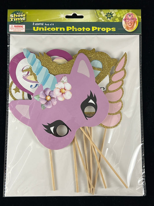 Show Time Unicorn Photo Props - #2 - Pack of 8