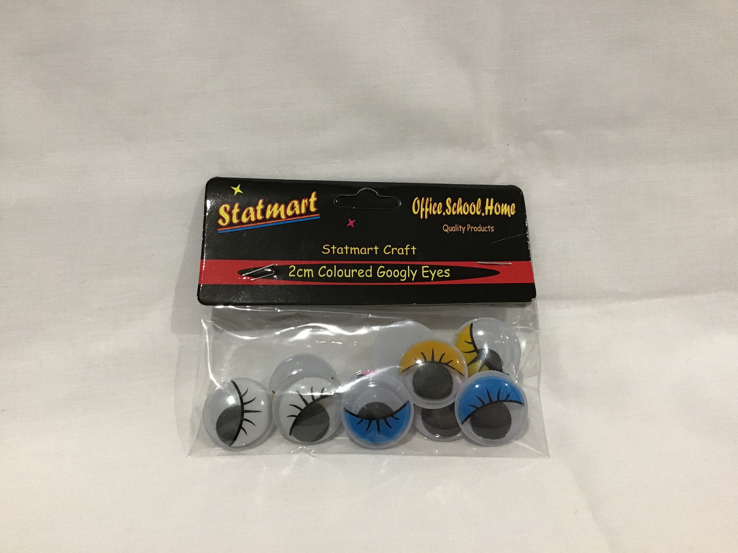 Googly Eyes - 2.5cm - 5 pairs - Mixed Colours