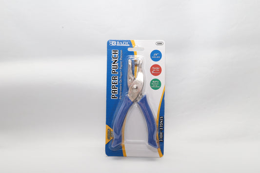 Bazic Single Hole Paper Punch- Blue grip
