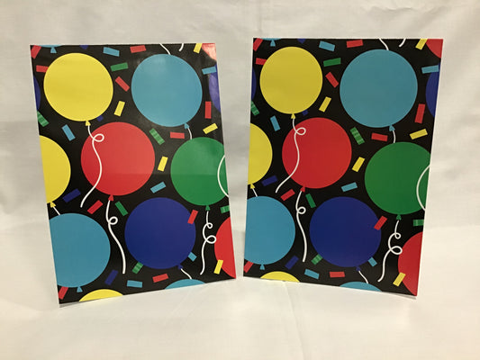 Wrapping Paper Sheets 2x Bright Colour Birthday Balloons - 70cm x 50cm
