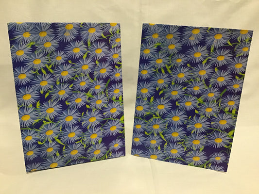 Wrapping Paper Sheets 2x Daisies blue in colour - 70cm x 50cm