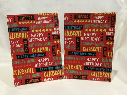 Wrapping Paper Sheets 2x Birthday Wording Theme