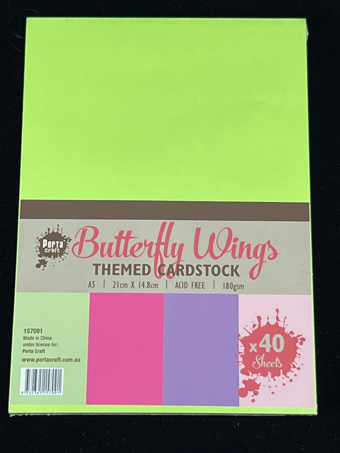 Porta Craft A5 Butterfly Wings Cardstock 180gsm - 40 sheets