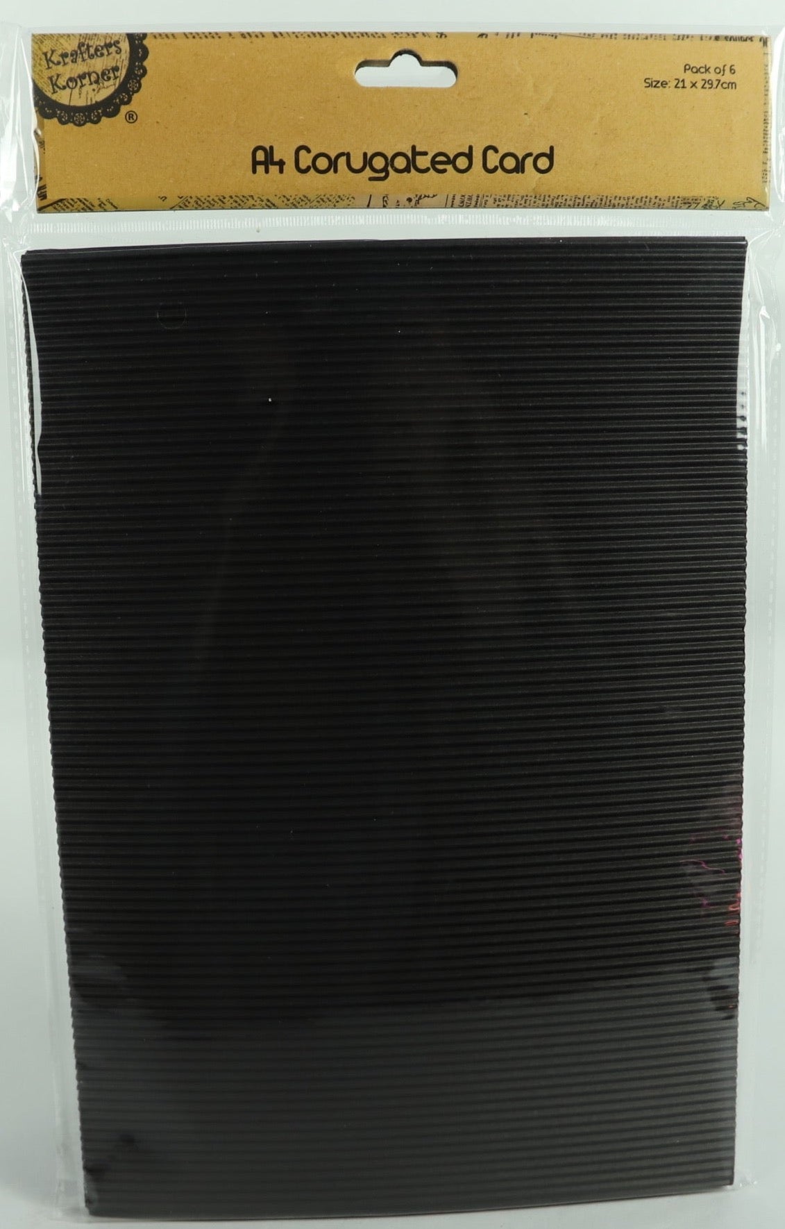 Corrugated A4 Card - Black - Pack of 6