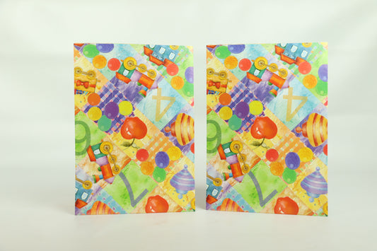 Wrapping Paper Sheets 2x Birthday Mix/Number Theme 70cm x 50cm