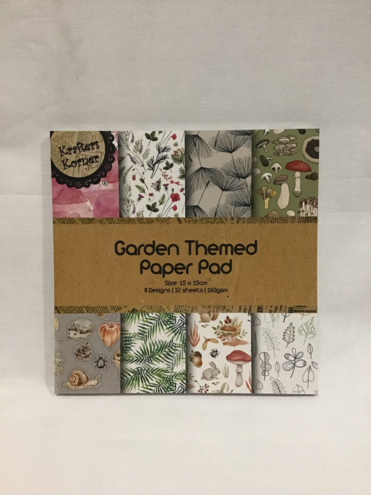 Scrapbooking Garden Themed Paper Pad #2  - 32 sheets - 8 designs - 15x15cm