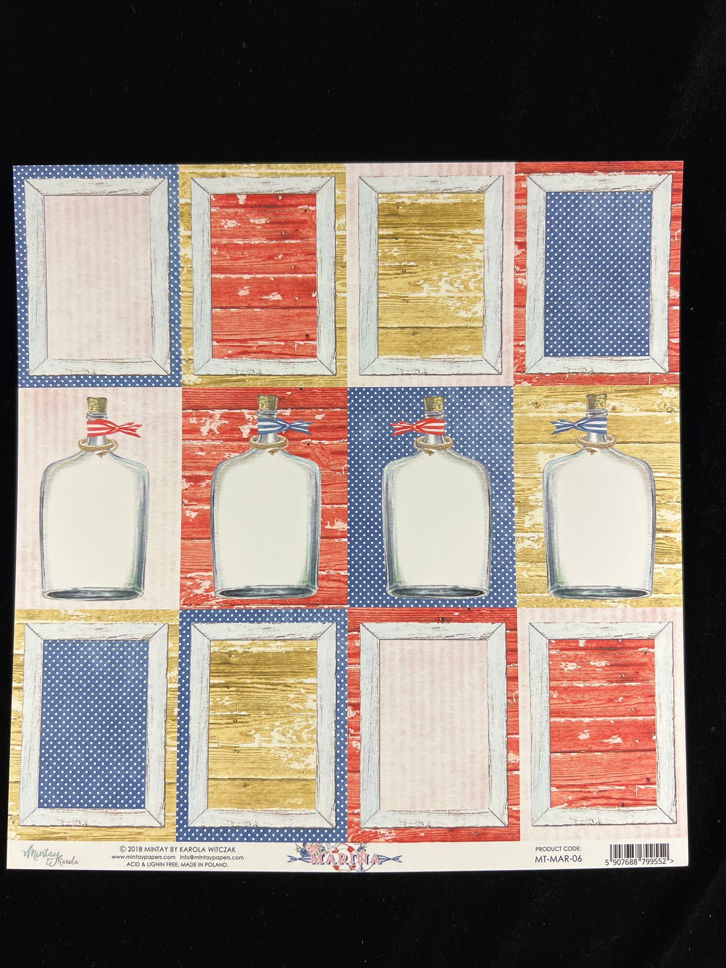 Marina - 1x Double sided sheet - 30.5 x 30.5cm