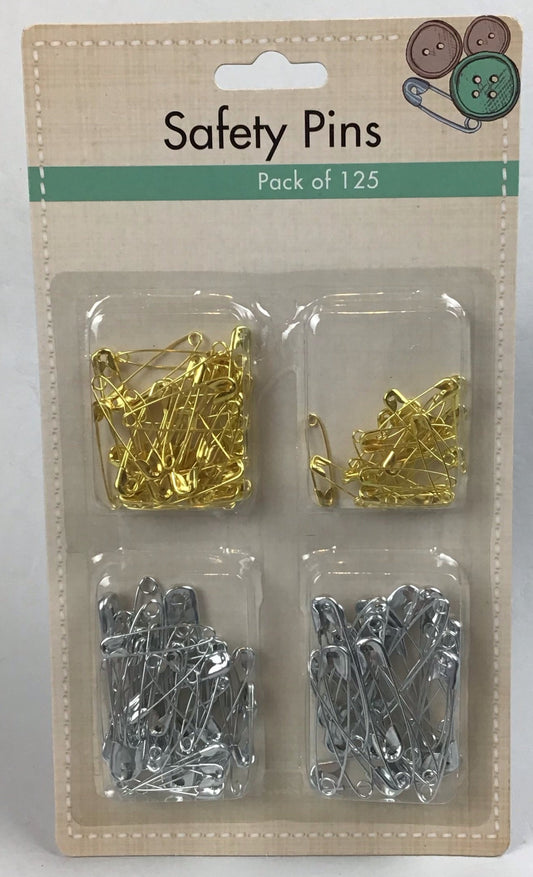 Safety Pins - Gold and Silver - Pack of 125