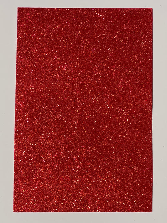 Craft Foam Glitter Red - Size Approx 30 x 20cm - Thickness Approx 1.5mm