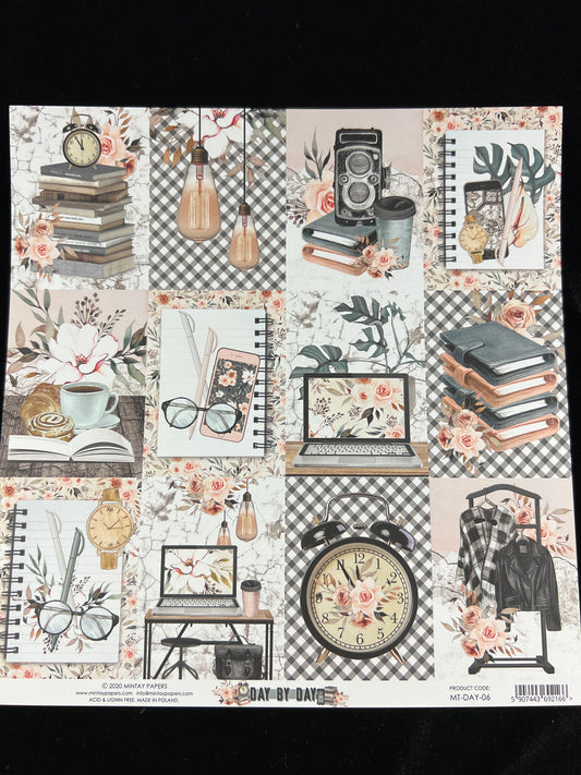 Day by Day - 1 x Double sided sheet - 30.5 x 30.5cm