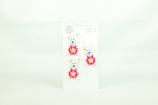 Value Craft Felt White Bunnies 3pc