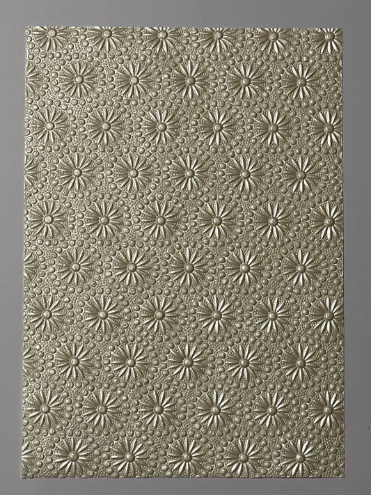 Specialty Paper 1 x Handmade A4 Cream Flower Embossed Paper