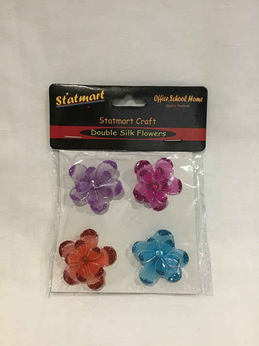 Double Silk Flowers - 4 Colours