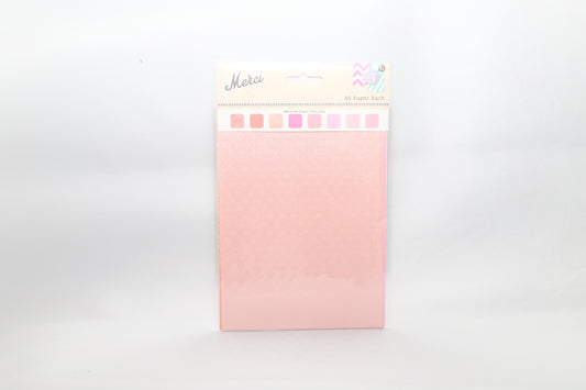 Merci A5 Paper Pack - Assorted Paper Textures - 8 Sheets - Pinks/Apricots