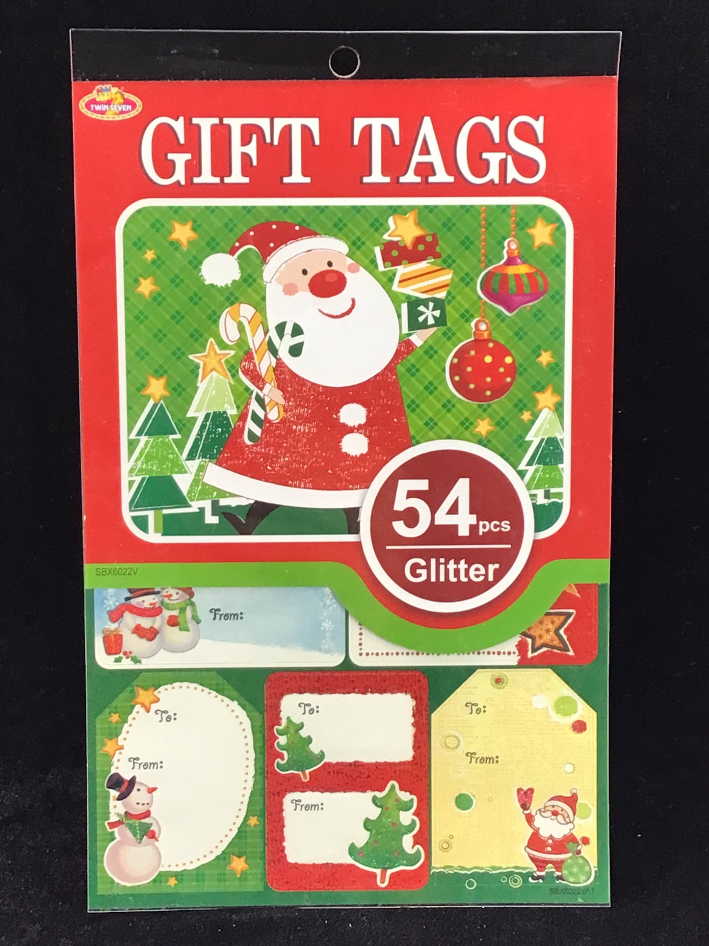 Christmas Glitter Gift Tags - 54 pieces