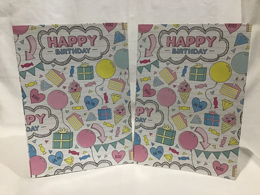 Wrapping Paper Sheets 2x Birthday Pastel Colour Theme