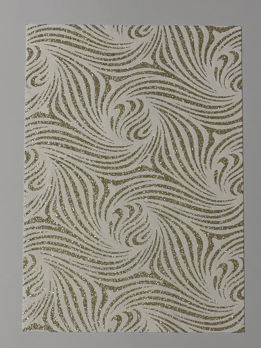 Specialty Paper 1 x Handmade A4 White/Gold Glitter Swirls Print Paper