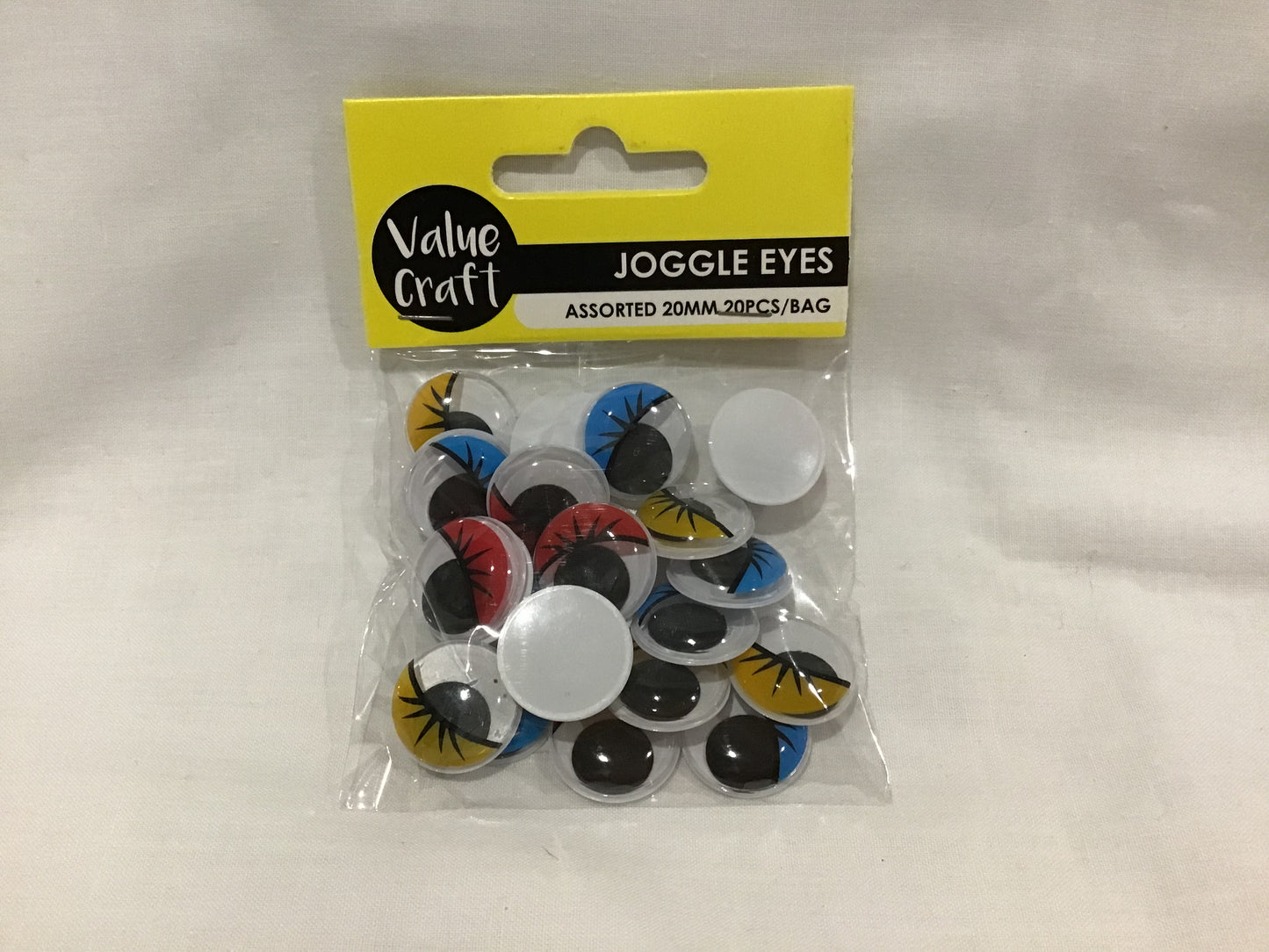 Joggle Eyes (Googly) - 20mm - Assorted Colours - 20 pcs