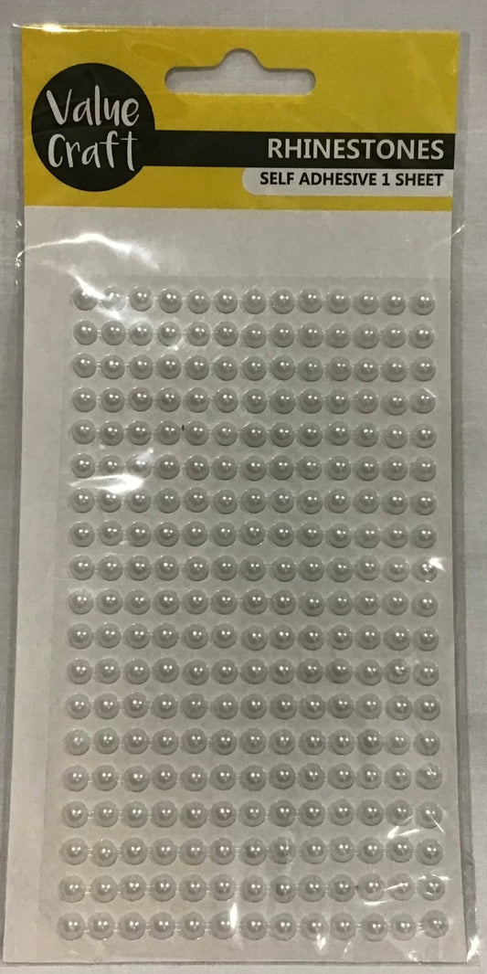 Rhinestones White Pearl self adhesive - 5mm - 1 sheet