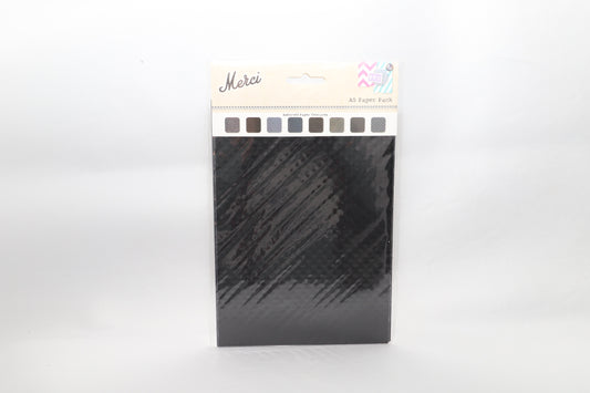 Merci A5 Paper Pack - Assorted Paper Textures - 8 Sheets - Blacks/Greys
