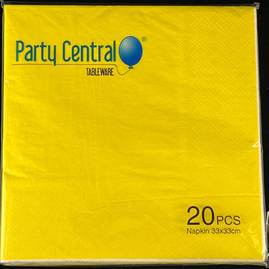 Napkins - Yellow - 20 pc - 33cm x 33cm